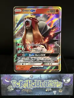 Pokemon Card Entei GX 10/73 Shining Fates Half Art Holo Rare Near Mint - Image 1