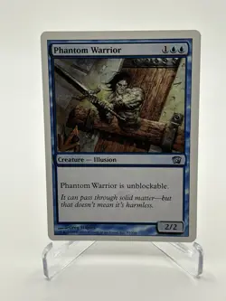 MTG 2003 8TH EDITION PHANTOM WARRIOR - Creature, Illusion Uncommon Blue 93/350 - Image 1