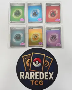 6Pcs IN STOCK Pokemon Chinese Gem Pack 1＆2 All Stamped Energy Cards Combo Set - Image 1