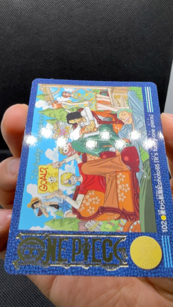 2001 One Piece Visual Adventure #102 Luffy Straw Hat Crew Carddass Bandai Gold - Image 2