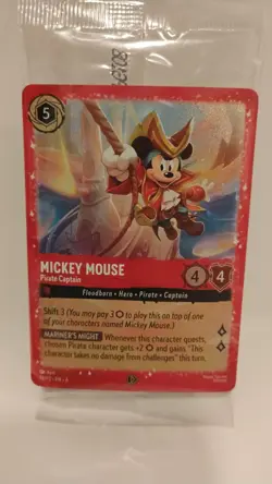 Disney Lorcana TCG Mickey Mouse Pirate Captain 18/P2 Ruby Foil Promo English - Image 1