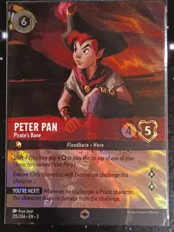 Lorcana Enchanted Peter Pan - “}” (Error}.) Errata Misprint - Image 1