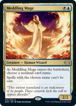 Light Play, English MTG Regular Meddling Mage Double Masters Magic the Gathering - Image 1