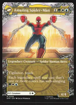 Peter Parker (0208) (Borderless) 208 Mythic MTG Marvel's Spider-Man - Image 1