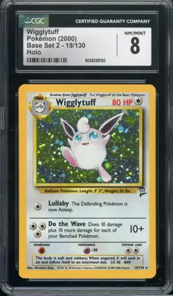 2000 POKEMON BASE SET 2 #19 WIGGLYTUFF-HOLO CGC 8 - Image 1