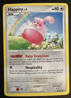 Happiny 76/127 Common English Pokemon Platinum LP - Image 1