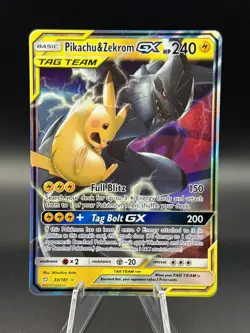 Pokemon Pikachu & Zekrom GX Ultra Rare Tag Team 33/181 - Image 1