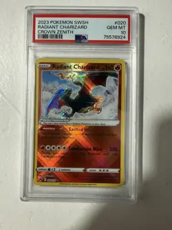 2023 Pokemon Crown Zenith Radiant Charizard 20/159 PSA 10 - Image 1