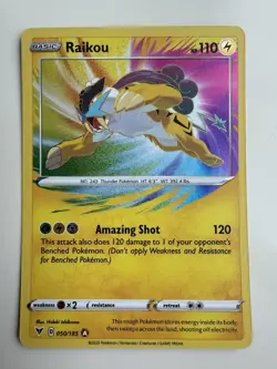 Pokemon TCG Raikou Vivid Voltage 050/185 Holo Amazing Rare - Image 1