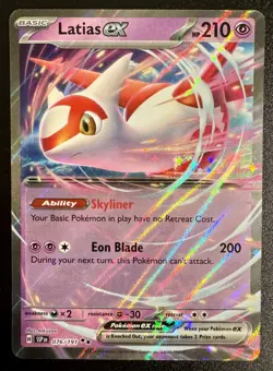 NM Latias ex 076/191 Double Rare Surging Sparks Pokemon - Image 1