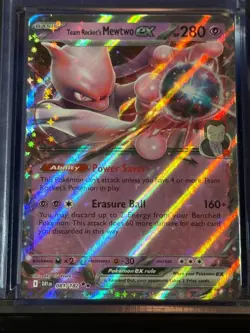 Team Rocket's Mewtwo ex DRI 81 Pokemon RR H NM - Image 1