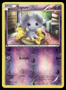 Espurr 58/122 Common BREAKpoint Pokemon Reverse Holo Near Mint - Image 1