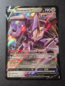 Genesect V 185/264 NM Fusion Strike Holo V Rare Pokemon - Image 1