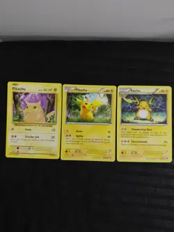 Pokemon Pokemon TCG Pikachu & Raichu 35/108 48/162 49/162 Lot of 3 English - Image 1