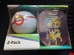 Pokemon TCG Elemental Power Tin Jolteon GX 4 Packs Plus Pokeball 2 Pack WOW !! - Image 1
