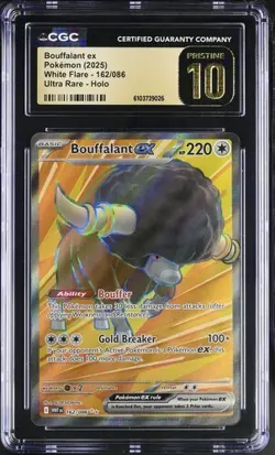 Bouffalant EX *CGC PRISTINE 10* Ultra Rare *#162* White Flare * Pokemon - Image 1
