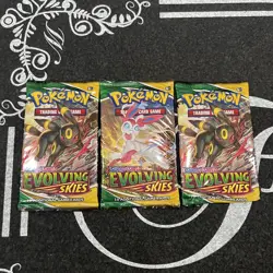 Pokemon TCG Evolving Skies Booster Packs Lot of 3 English - Image 1