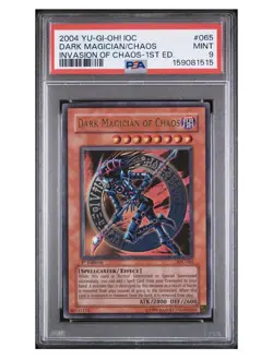 2004 Yu-Gi-Oh! PSA 9 1st Edition Dark Magician Of Chaos IOC-065 Invasion Of Cha - Image 1