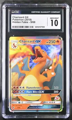 Charizard GX 9/68 Holo CGC 10 Gem Mint Pokemon Card Hidden Fates - Image 1