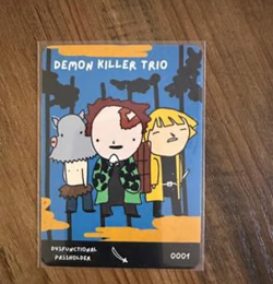 Pokemon parody cards Dysfunctional Passholder Demon Killer Trio - Image 1