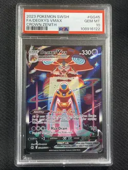 Pokemon Card - PSA10 Gem MT - Deoxys VMax - Full Art - Crown Z - 2023- GG45/GG70 - Image 1