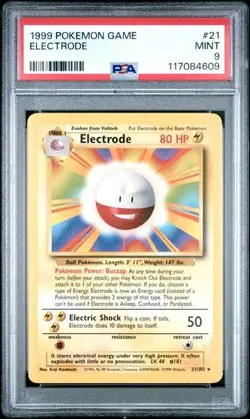 1999 Base Set Electrode PSA 9 Mint WOTC Pokemon Card Game TCG - Image 1