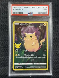 Pokemon Card - PSA9 MINT - Pikachu Full Art - Celebrations - 2021 - 005/025 - Image 1