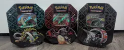 Pokemon Scarlet and Violet Paldean Fates Tins Sealed Complete Set All 3 Tins - Image 1