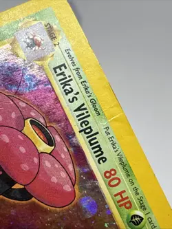 Pokemon Gym Heroes 5/132 Erika's Vileplume 2000 Holo Rare Grass HP POOR READ - Image 4