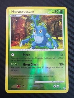 Pokemon TCG Heracross 28/130 Diamond and Pearl Reverse Holo MP - Image 1