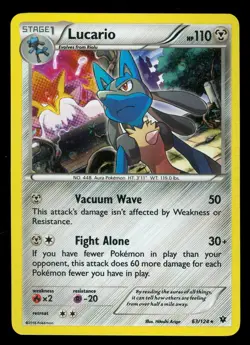 Pokemon LUCARIO 63/124 Fates Collide KNOCK OUT COLLECTION COSMOS HOLO PROMO MINT - Image 1