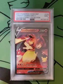 2021 POKEMON SWSH PROMO CELEBRATIONS COLLECTION LANCE'S CHARIZARD V PSA 9 - Image 1