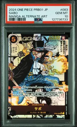 PSA10 Sabo Super Parallel Manga Art God Pack One Piece Card Stamped Rare - Image 1