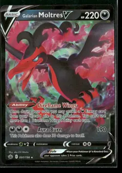 Galarian Moltres V 097/198 Holo V Rare Chilling Reign NM/M Pokemon - Image 1