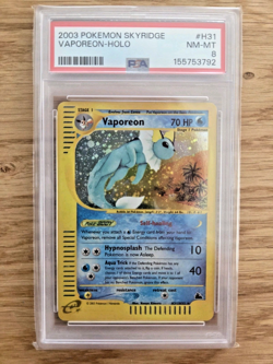 PSA 8 Pokemon SKYRIDGE Vaporeon H31 Holo - Image 1
