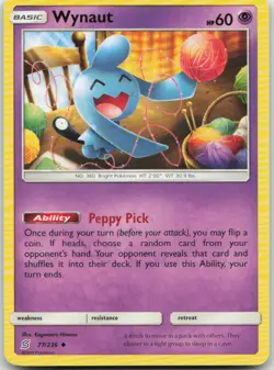 Wynaut 77/236 Uncommon Unified Minds Pokemon TCG NM - Image 1