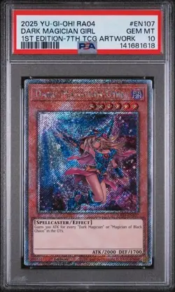 YUGIOH PSA 10 2025 Dark Magician Girl RA04-EN107 7th Art Platinum Secret Rare - Image 1