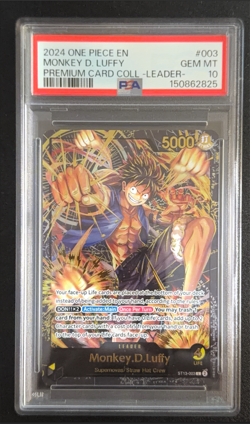 2024 One Piece EN Premium Card Coll. #003 Monkey.D.Luffy Leader PSA 10 - Image 1