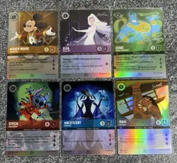 2023 Lorcana Complete Set D100 - Mickey, Elsa, Genie, Stitch, Maleficent, Maui - Image 1