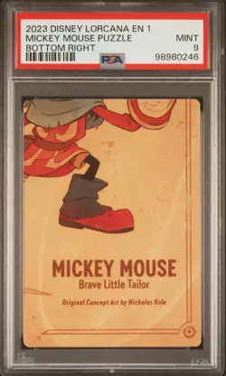 PSA 9 2023 Disney Lorcana First Chapter Mickey Mouse Puzzle Bottom Right EN 1 - Image 1
