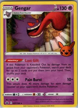 Gengar (2021) 057/198 Holo Trick or Trade BOOster - Pokemon Card - NM - Image 1
