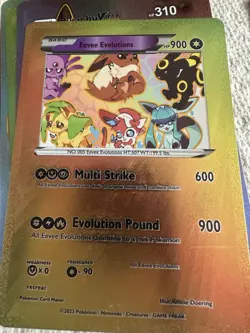 Eevee Evolution V Pokemon Multi 🕺 Foil Fan Art Card - NM - Image 1