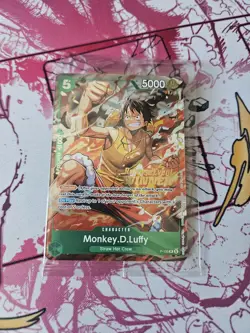 Monkey.D.Luffy P-135 Winner Stamp OP16 Pre-Release Event Promo Card Sealed - Image 1