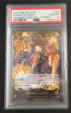 2024 One Piece EN Premium Card Coll. #003 Monkey.D.Luffy Leader PSA 10 - Image 1