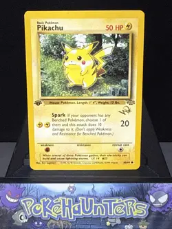 Pokemon Card Pikachu Gold W Stamp 60/64 1st Edition Jungle Promo WOTC LP - Image 1