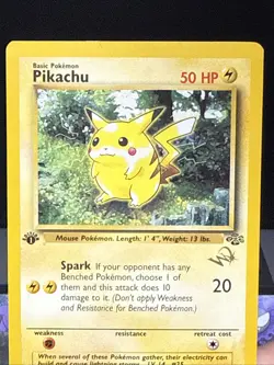 Pokemon Card Pikachu Gold W Stamp 60/64 1st Edition Jungle Promo WOTC LP - Image 2