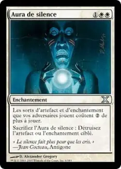 mtg magic x 10 th edition Aura of Silence FRENCH vf fr aura de silence 3 availab - Image 1