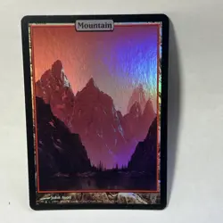 MTG Magic the Gathering Mountain (139/169) Unhinged LP Foil - Image 1