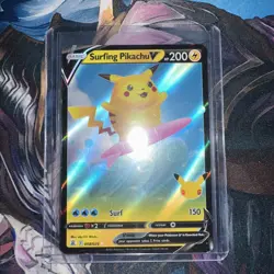 Surfing Pikachu V 008/025 Full Art Celebrations English Pokemon TCG - Image 1