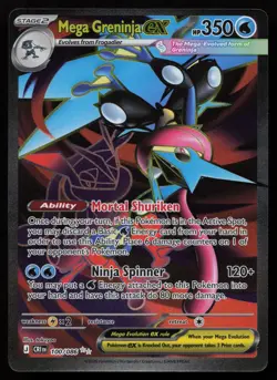 Mega Greninja ex 100/086 Full Art Ultra Rare Chaos Rising Pokemon English NM - Image 1